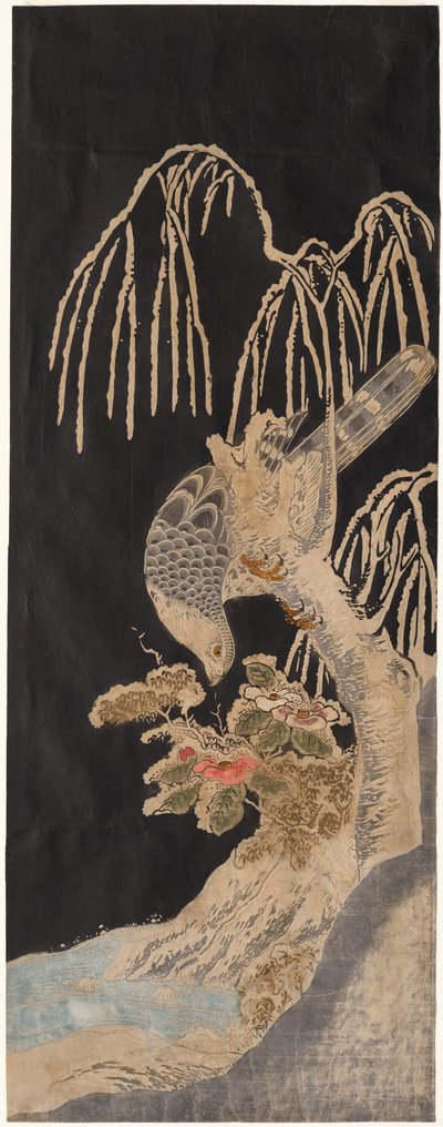 Faucon sur un saule - attributed to Isoda Koryūsai