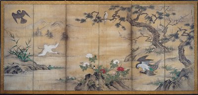 Oiseaux et fleurs - attributed to Kano Shōei