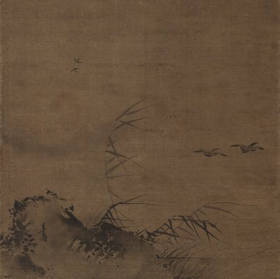 Oiseaux aquatiques et roseaux - attributed to Liang Kai