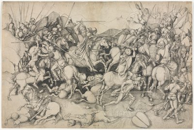 La bataille de Saint-Jacques-le-Majeur à Clavijo - attributed to Martin Schongauer