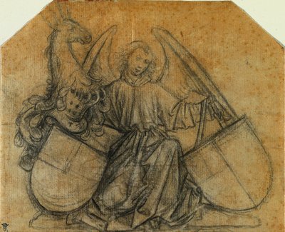 Un ange soutenant deux écussons - attributed to Nikolaus Gerhaert von Leyden