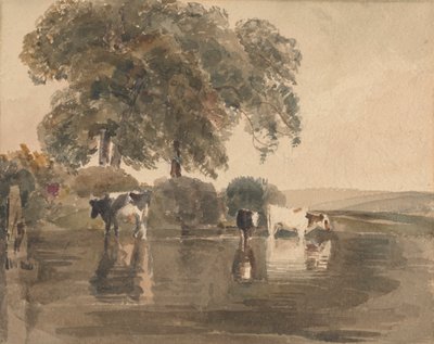 Vaches dans une mare - attributed to Peter DeWint