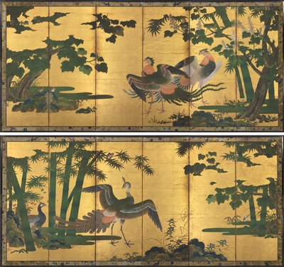 Paons et phénix - attributed to Tosa Mitsuyoshi