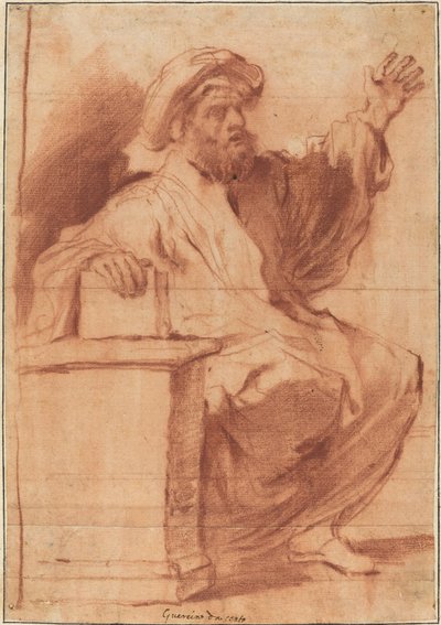 Prophète assis - called Guercino Follower of Giovanni Francesco Barbieri