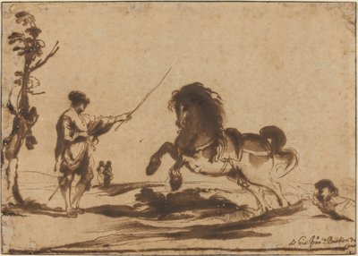 Paysage avec le dressage d