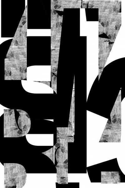 Formes abstraites de lettres monochromes - cartissi