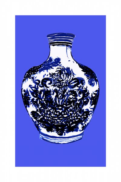 Vase bleu et blanc - cartissi