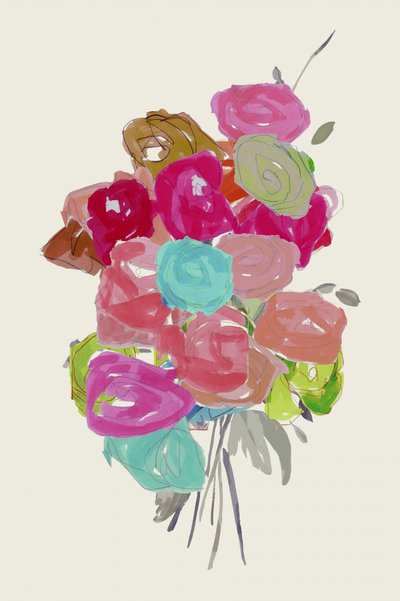 Bouquet abstrait coloré - cartissi