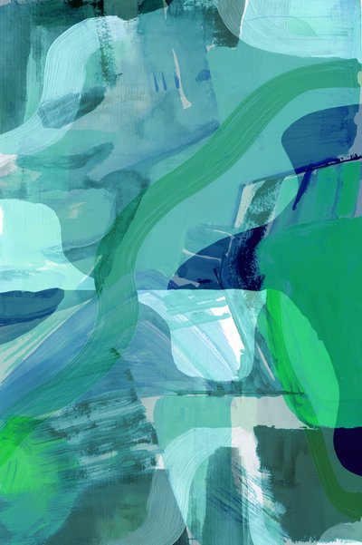Abstrait bleu sarcelle fluide - cartissi