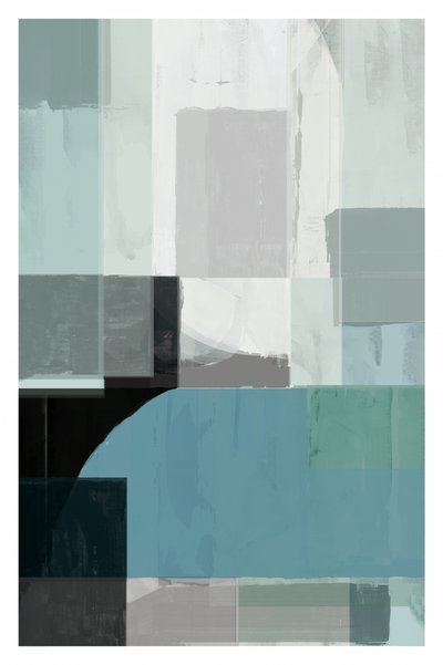 Blocs abstraits bleus modernes - cartissi
