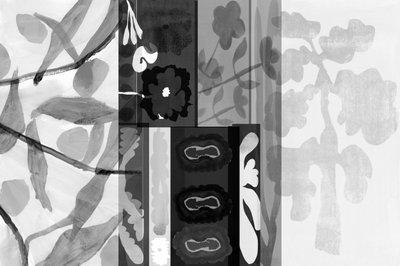 Motifs botaniques monochromes - cartissi