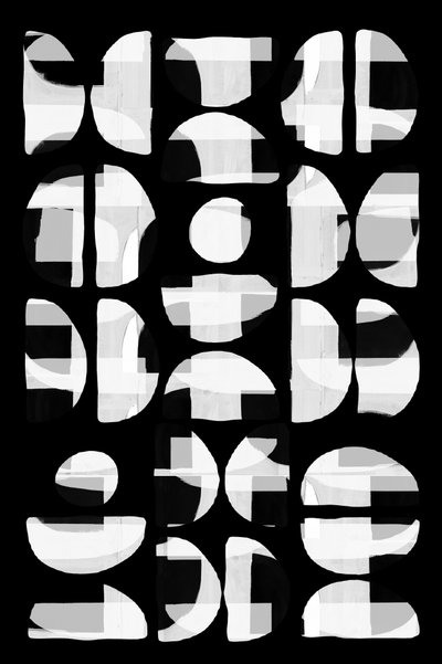Abstrait géométrique monochrome - cartissi