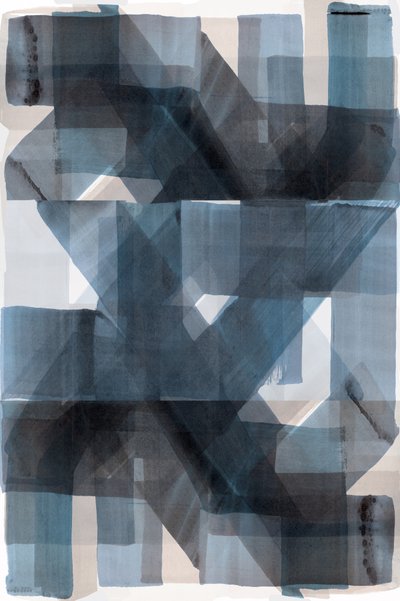 Motifs géométriques bleus entrelacés - cartissi