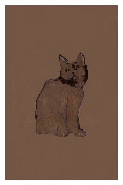 Un chat brun tranquille - cartissi