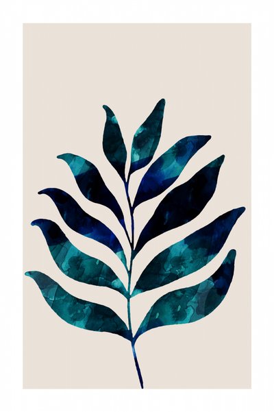 Feuille bleue tropicale - cartissi