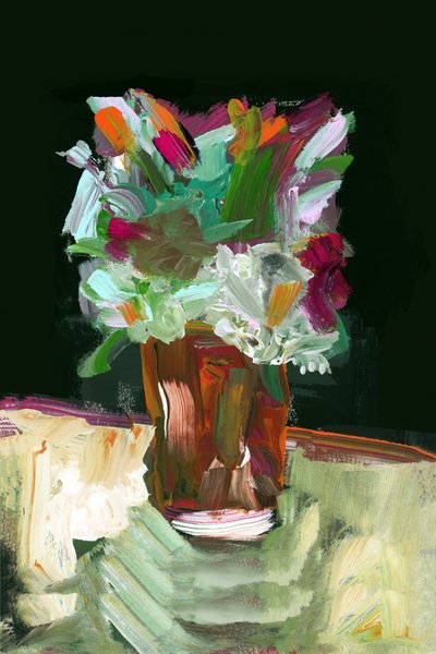 Fleurs abstraites aux couleurs vives - cartissi