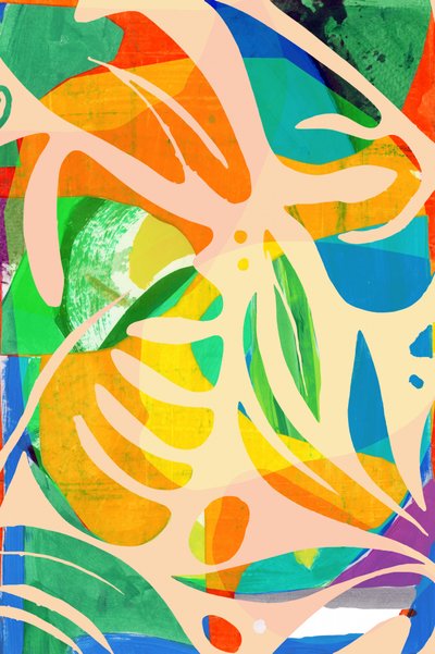 Feuilles abstraites aux couleurs vives - cartissi
