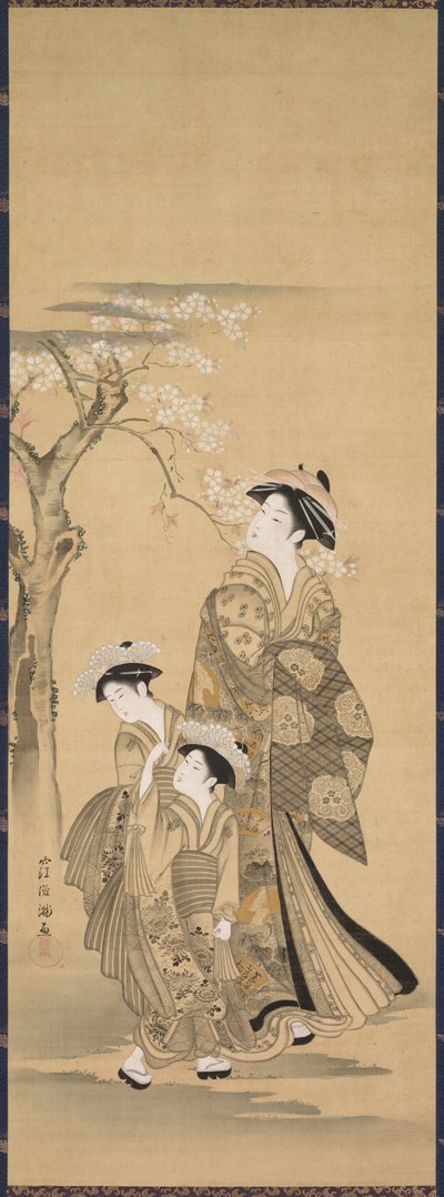 Femme et deux enfants - copy after Kubo Shunman