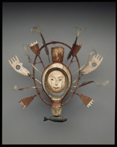 Masque avec esprit de phoque ou de loutre de mer, fin du 19e siècle - culture Yupik