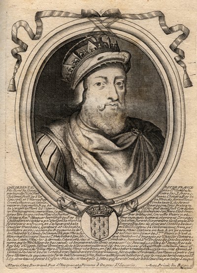 Portrait de Childebert Ier, roi des Francs - Gravure de 