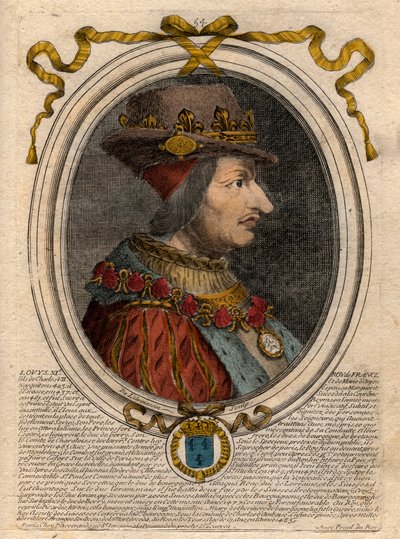 Portrait de Louis XI (1423-1483), roi de France - Portrait de Louis XI de France (1423-1483), roi de France - gravure tirée de 