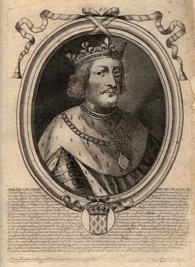 Portrait de Philippe VI de Valois (1294-1350), roi de France - Gravure de 