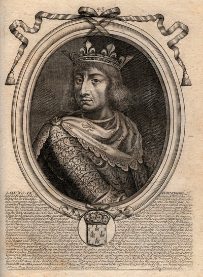 Portrait de Saint Louis (Saint-Louis, Louis IX (1214-1270) - Saint Louis IX (1214-70) roi de France - Gravure de 