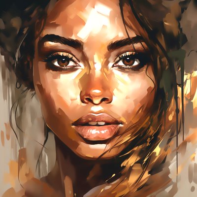 Belle femme brune abstraite, beauté naturelle - F. Abderrahim