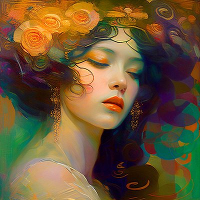 Portrait abstrait de beau visage de femme - F. Abderrahim