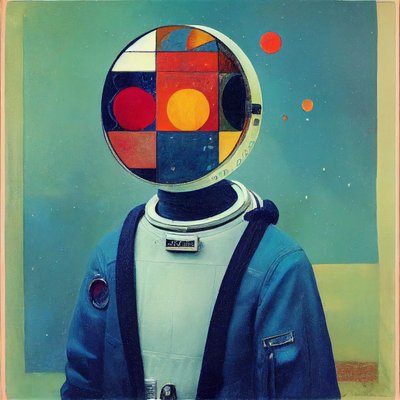 Peinture abstraite, astronaute russe, Art mural | Impressions sur toile - F. Abderrahim