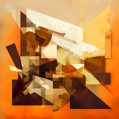 Peinture abstraite en terre cuite - F. Abderrahim