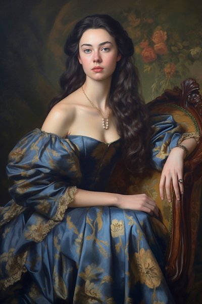 Belle dame, portrait vintage | Impressions sur toile - F. Abderrahim