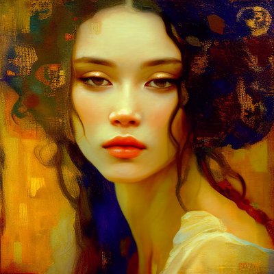 Portrait de belle femme, visage de fille abstrait et attirant - F. Abderrahim