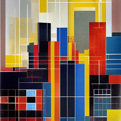 Vue de la ville de Boston, style dynamique abstrait - F. Abderrahim