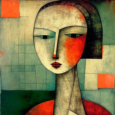 Yeux de mystère : Portrait surréaliste figuratif abstrait - F. Abderrahim