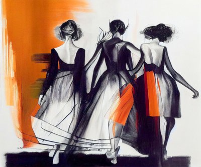 Modèle de mode, silhouette de femme vue de dos - F. Abderrahim