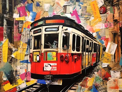 Gare de funiculaire, collage - F. Abderrahim