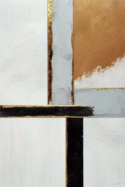 Art mural doré, impression sur toile abstraite avec effet doré - F. Abderrahim