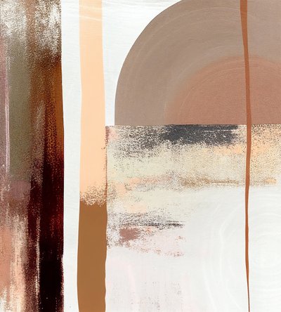 Peinture abstraite en gris et marron - F. Abderrahim