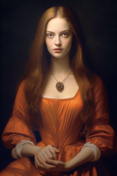 Portrait de belle supermodèle féminine du 18ème siècle | Impressions sur toile - F. Abderrahim