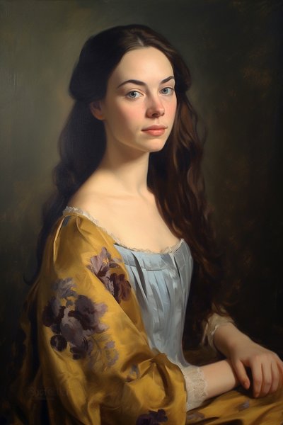Portrait de belle supermodèle féminine du 18ème siècle | Impressions sur toile, Art mural | Impressions sur toile - F. Abderrahim