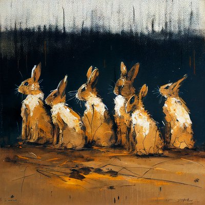 Lapins en style figuratif - F. Abderrahim