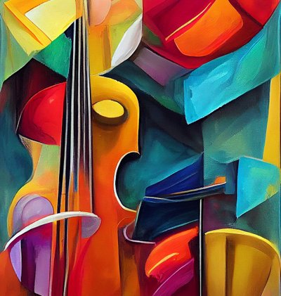 Peinture symphonique de violon, Art numérique imprimable - F. Abderrahim