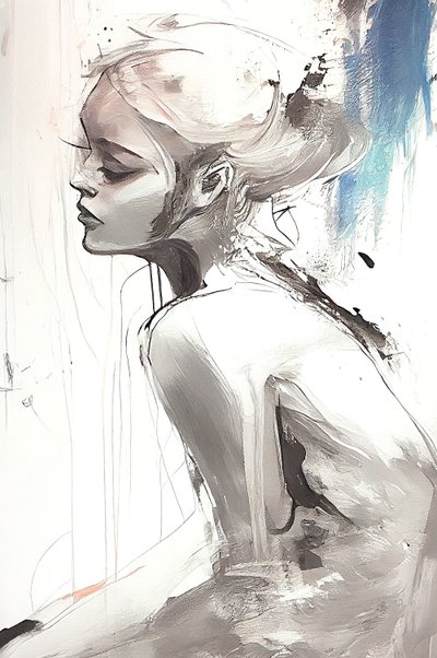 Peinture de femme, romantisme moderne - F. Abderrahim