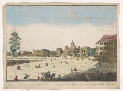 Vue sur le Palacio del Buen Retiro à Madrid, Vue et perspective de la maison de plaisance du roi d
