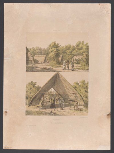 Campement Arawak au Suriname - jonkheer Jacob Eduard van Heemskerck