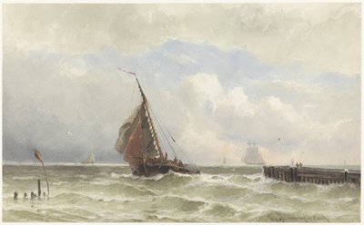 Port de Flessingue, avec un voilier entrant - jonkheer Jacob Eduard van Heemskerck