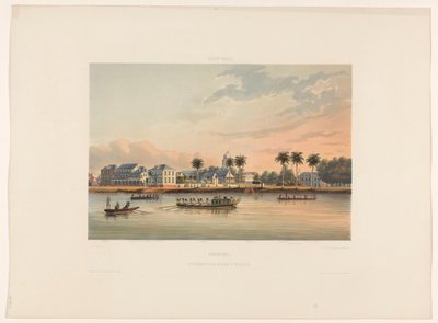 Rive avec la maison du gouverneur à Paramaribo, Suriname - jonkheer Jacob Eduard van Heemskerck