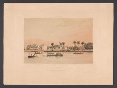 Rive avec maison du gouverneur à Paramaribo - jonkheer Jacob Eduard van Heemskerck