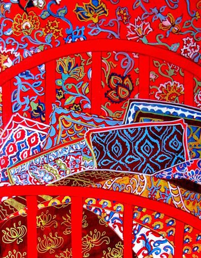 Bedtime with red, 2015 (peinture, acrylique, huile) - linda arthurs